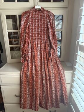 Marie Oliver Rust and Cream Boho Maxi Dress